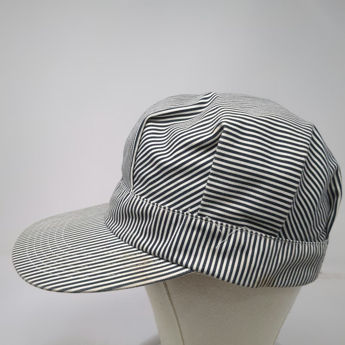 AJM International Snapback Blue One Size Hickory Stripe Railroad Engineer Hat