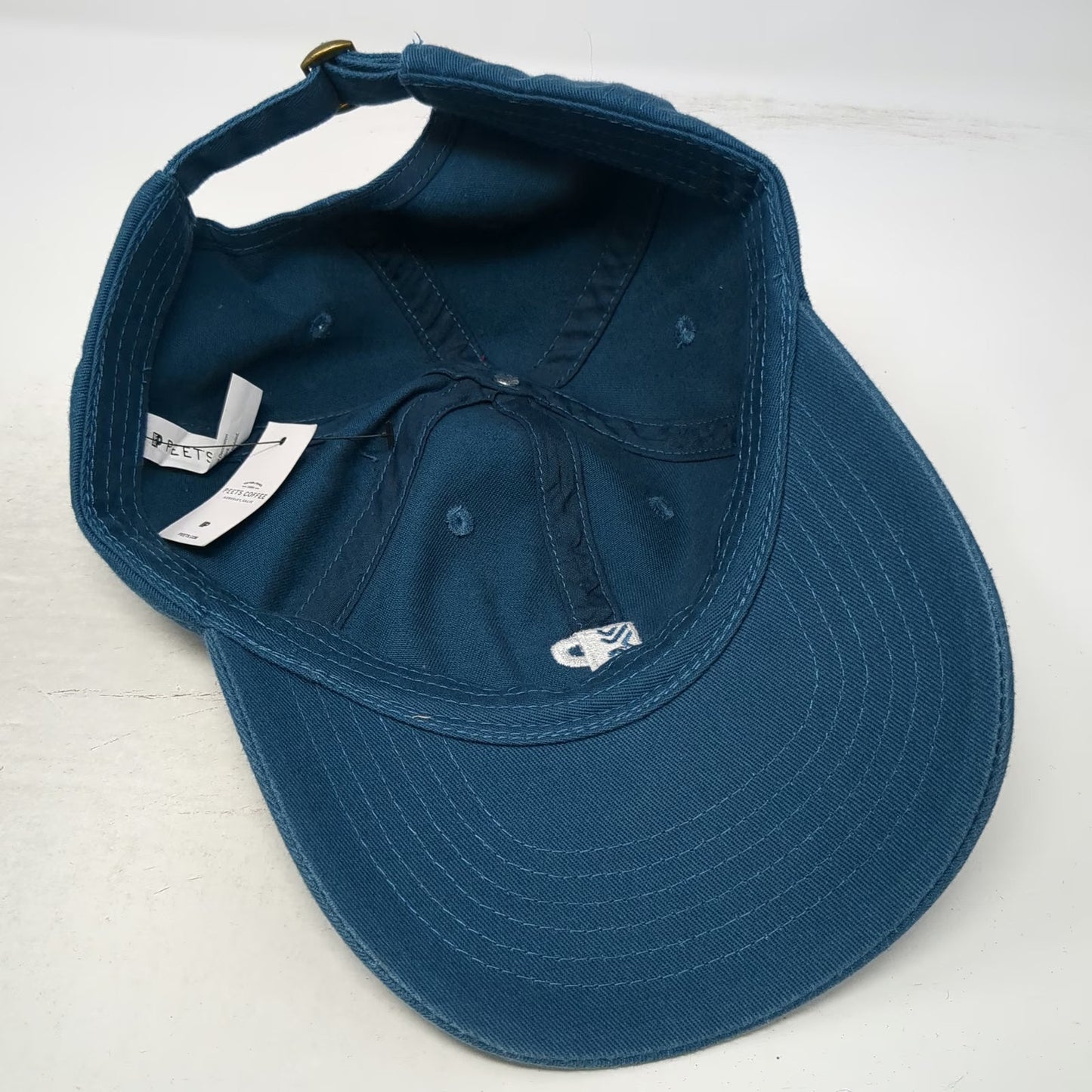 Peet's Coffee Baseball Cap Blue One Size Adjustable Cotton Slideback Hat Mug