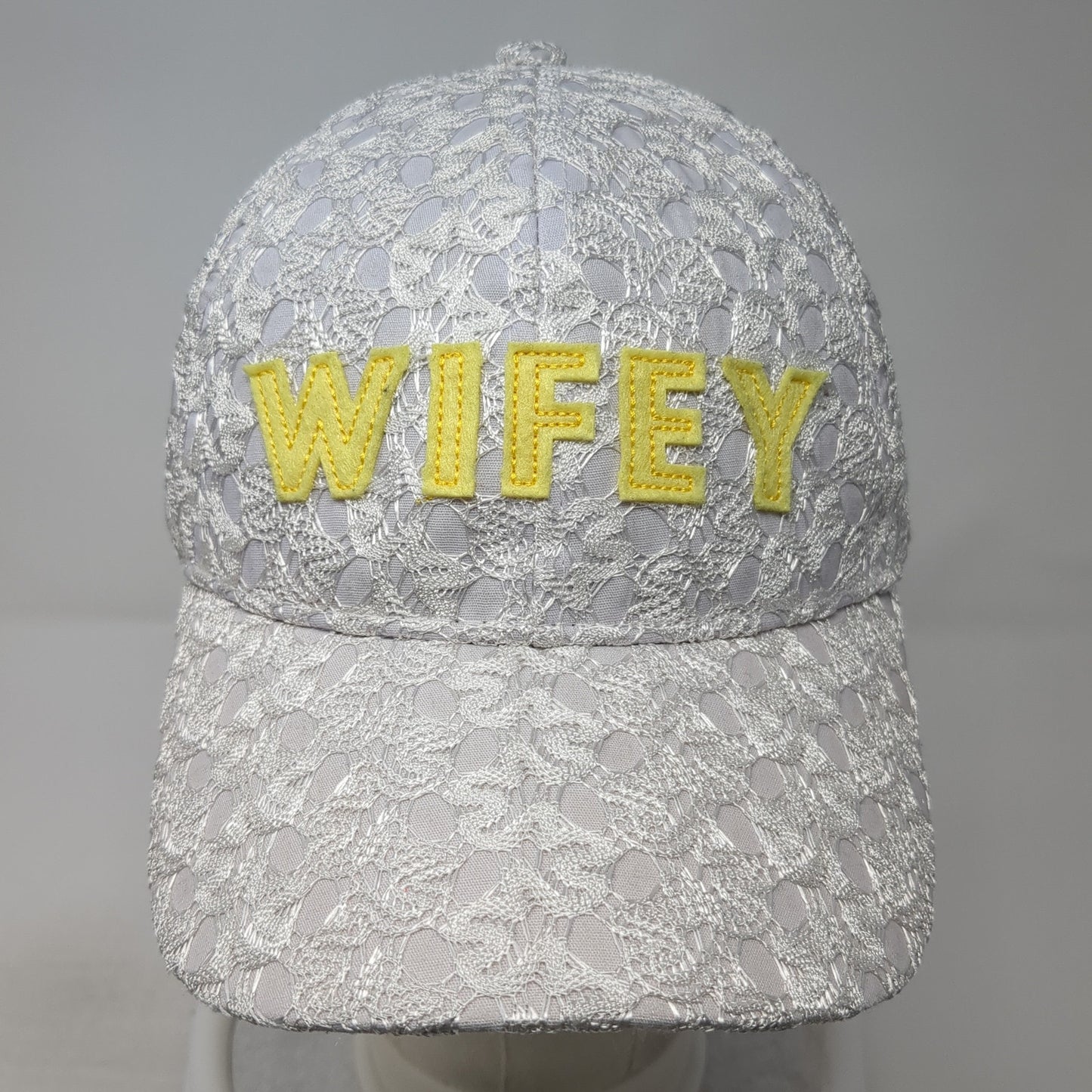 WIFEY Slideback Baseball Cap Multicolor One Size Adjustable Lace Trim