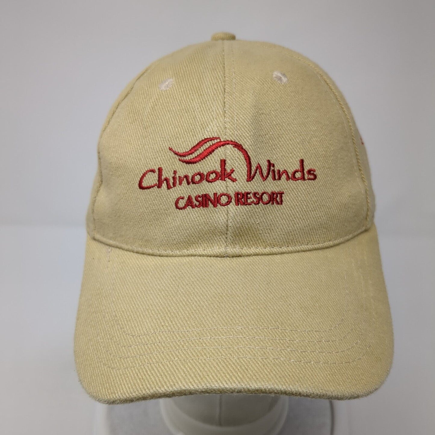 Chinook Winds Casino Resort Strapback Hat Tan OS Adjustable Embroidered Cotton