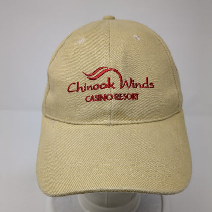 Chinook Winds Casino Resort Strapback Hat Tan OS Adjustable Embroidered Cotton