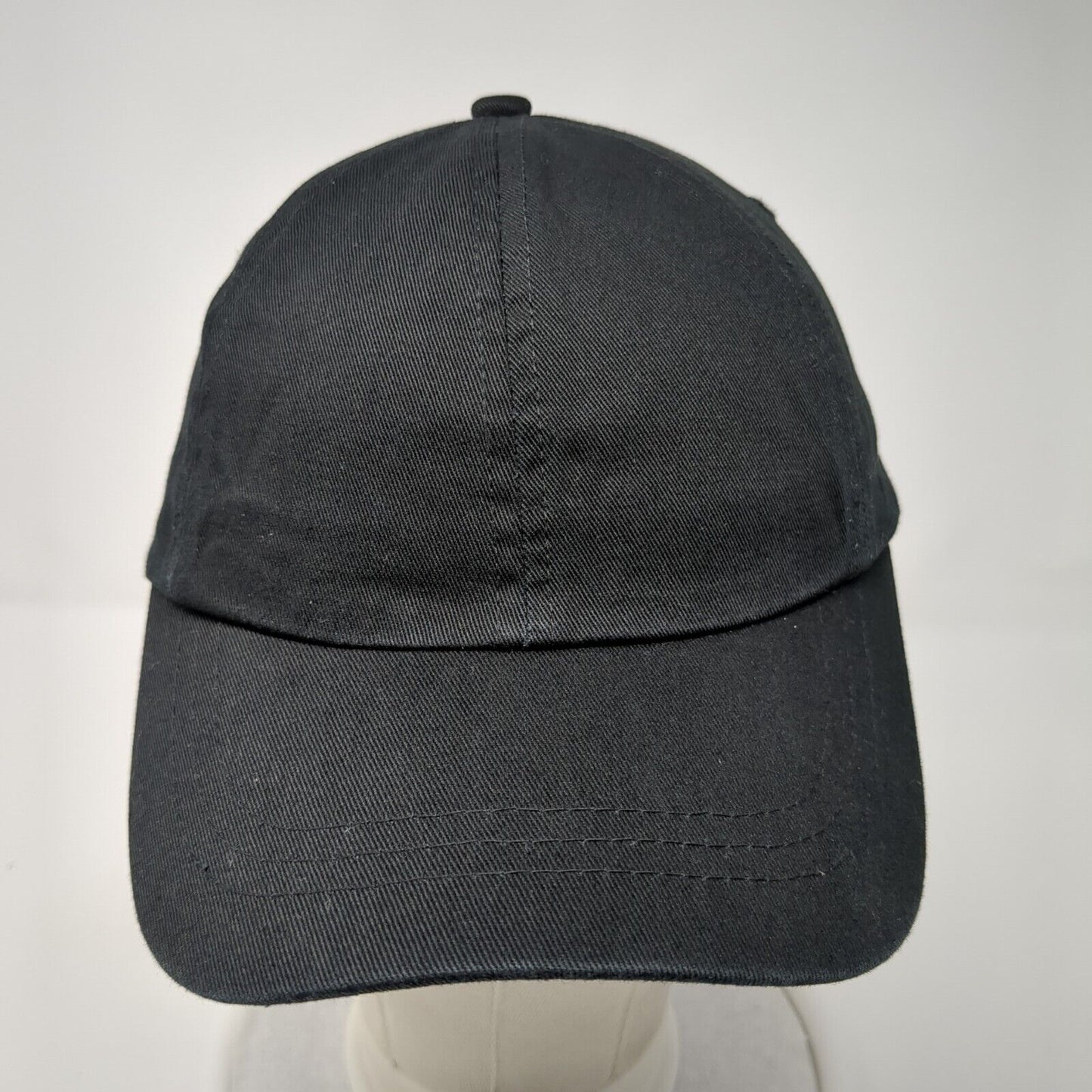 Unbranded Strapback Hat Black One Size Adjustable Solid Blank Outdoor