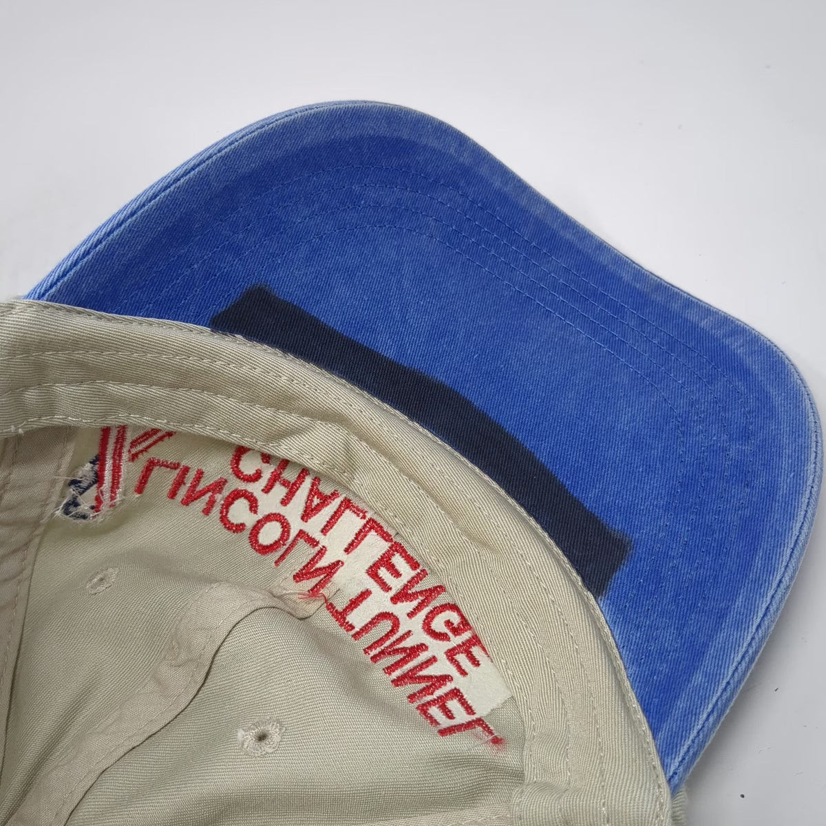 Anvil Baseball Cap Beige Blue One Size Lincoln Tunnel Challenge Hat Slideback