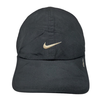 Nike Fit Strapback Hat Black One Size Adjustable Embroidered Swoosh Logo