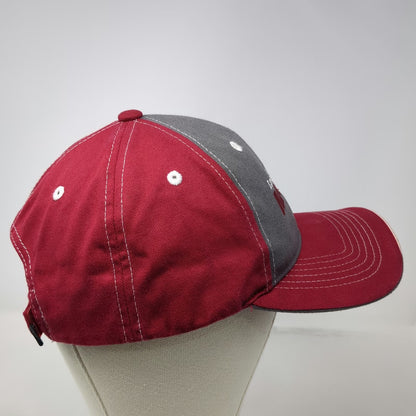 Sportsman Baseball Cap Red One Size Lower Valley Machine Shop Hat Stitching