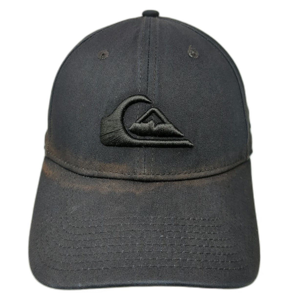 New Era Quiksilver Baseball Cap Black M Stretch Fit Fitted Structured Hat