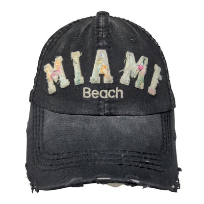 Miami Beach Colorful Distressed Hat Women's Adjustable Robin Ruth