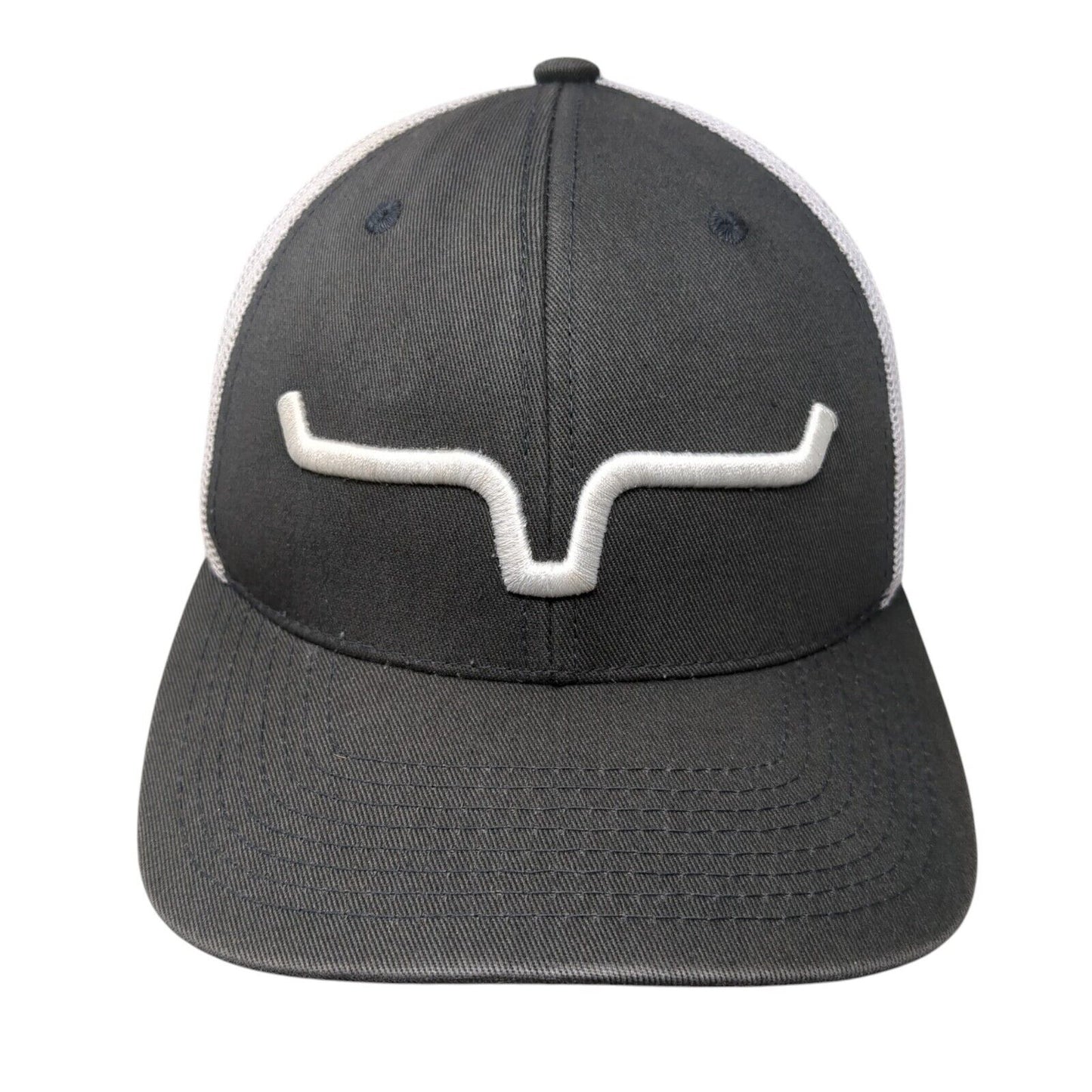 Kimes Ranch Snapback Mesh Back Trucker Hat Gray OSFA Embroidered