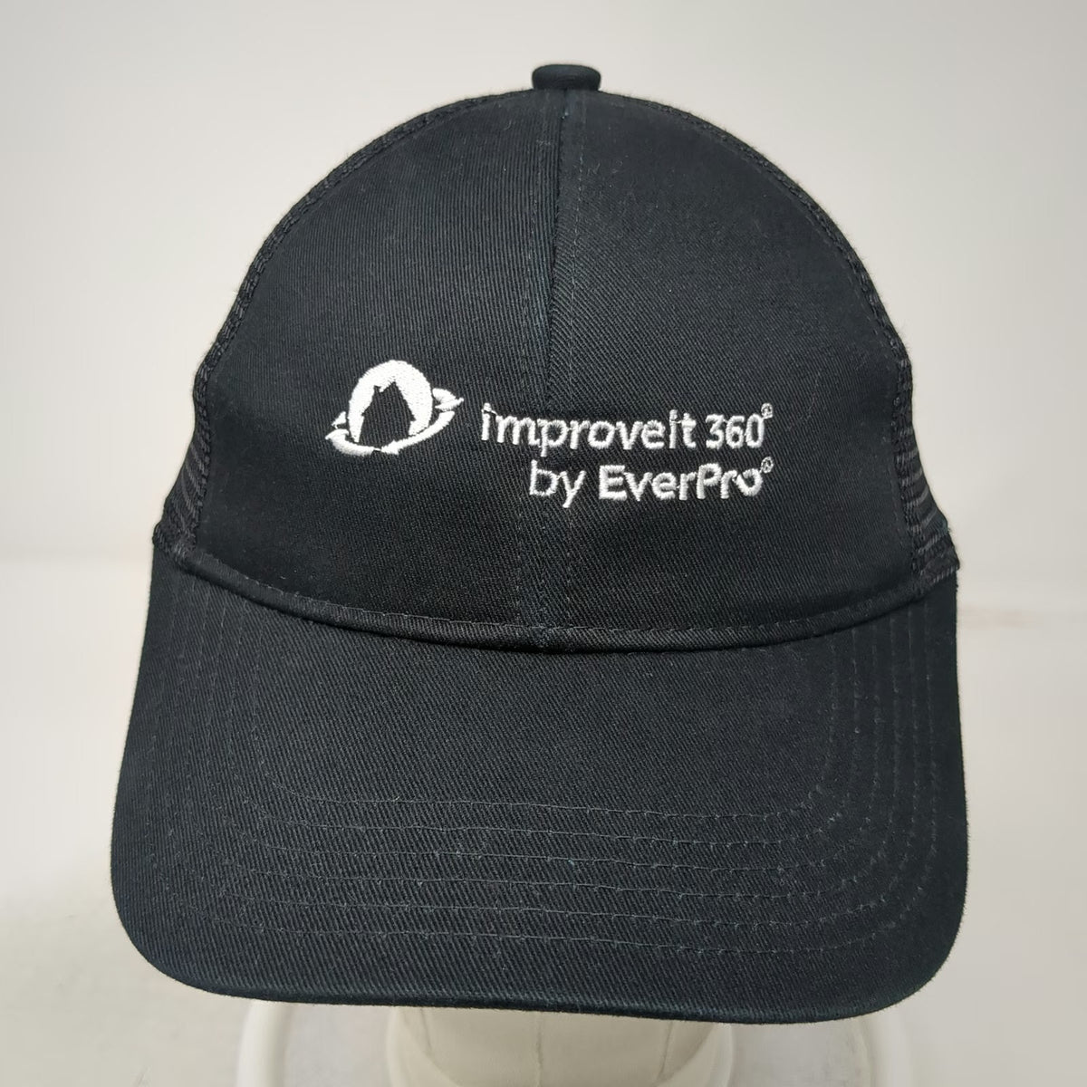 Port Authority Baseball Cap Black One Size Mesh Back improveit 360 EverPro Hat