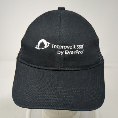 Port Authority Baseball Cap Black One Size Mesh Back improveit 360 EverPro Hat