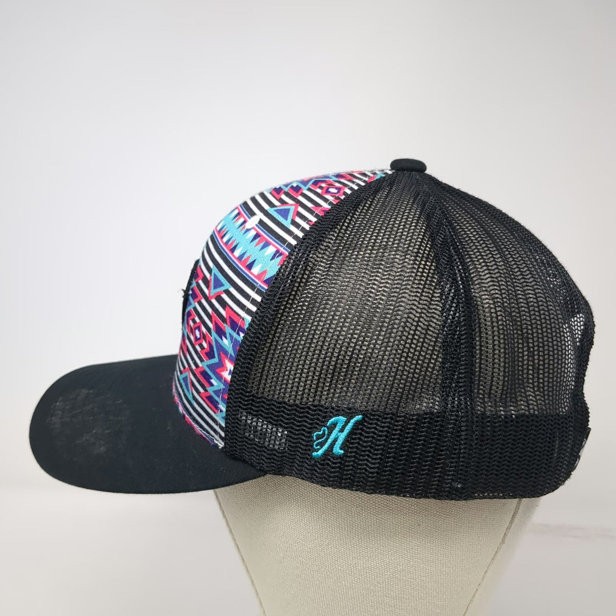 Hooey Trucker Hat Black One Size Rope Like A Girl Tribal Print Mesh Snapback