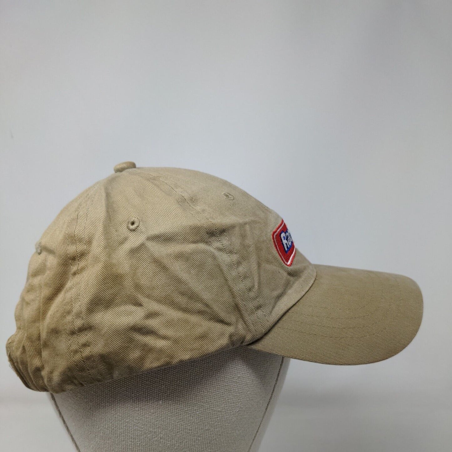 RaceTrac Strapback Hat Tan OSFA Embroidered Adjustable 6 Panel