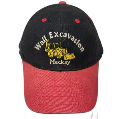 Otto Baseball Cap Black Red One Size Wall Excavation Mackay Excavator Hat