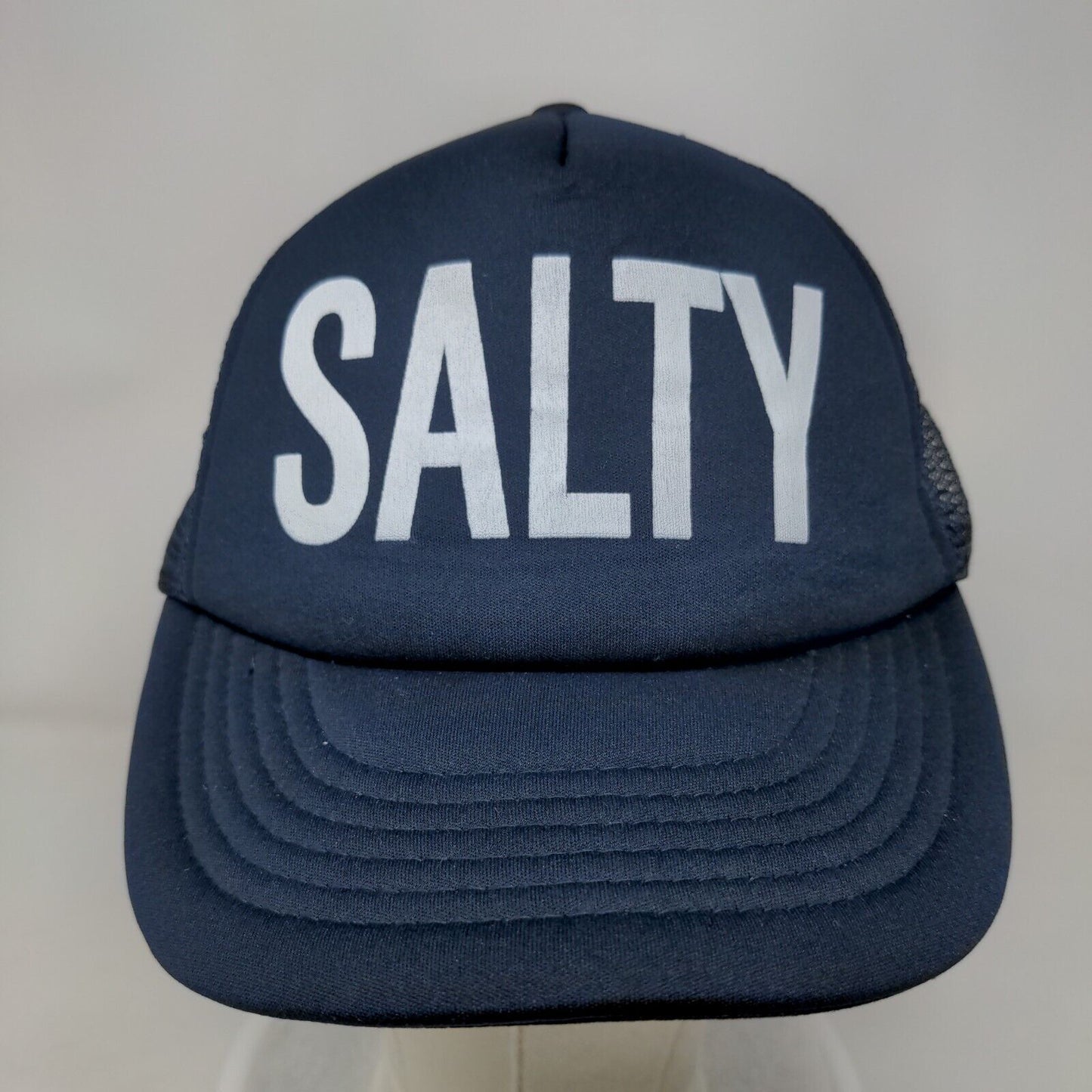 Salty Snapback Mesh Back Trucker Hat Blue OSFA Solid Adjustable HG