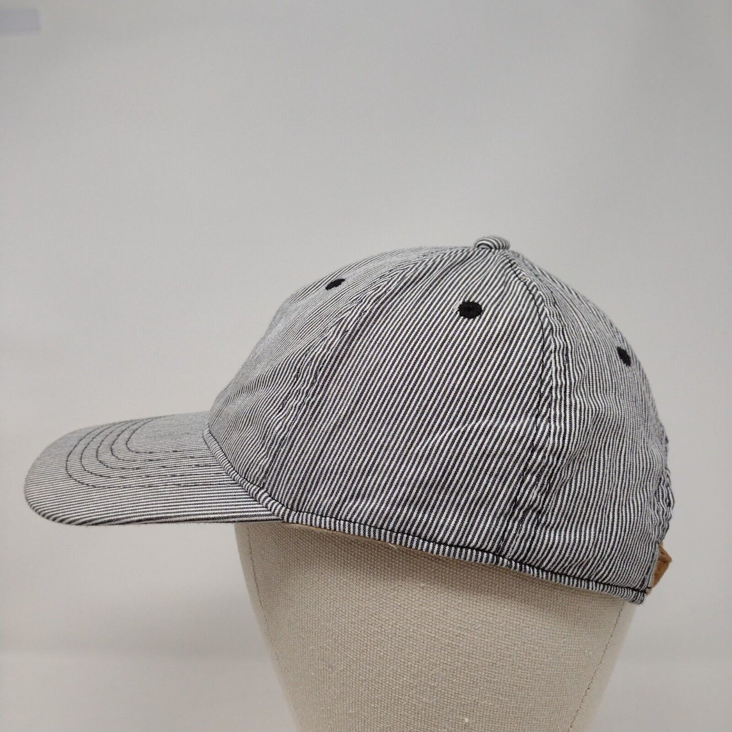 Unbranded Slideback Hat Multi Black White OSFM Striped Blank 6 Panel