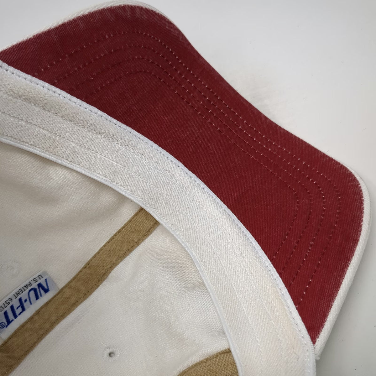 American Eagle Outfitters Baseball Cap White XL Fitted Red Underbill Logo Hat