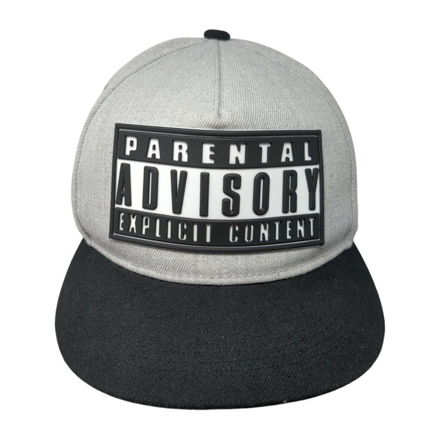Parental Advisory Explicit Content Snapback Hat Gray OSFA Damp Lush Logo 3D