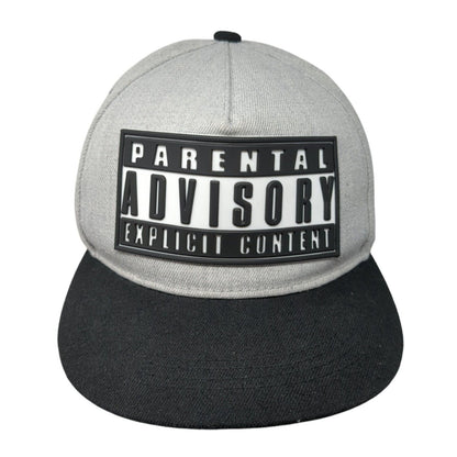 Parental Advisory Explicit Content Snapback Hat Gray OSFA Damp Lush Logo 3D