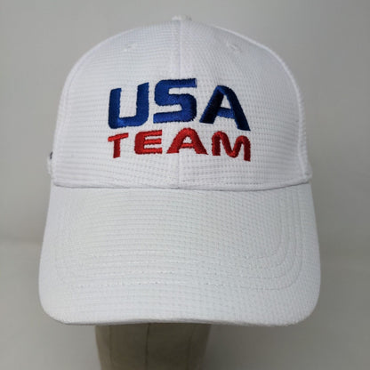 Peak Men's Strapback Hat White Size OSFA Embroidered USA Team Logo