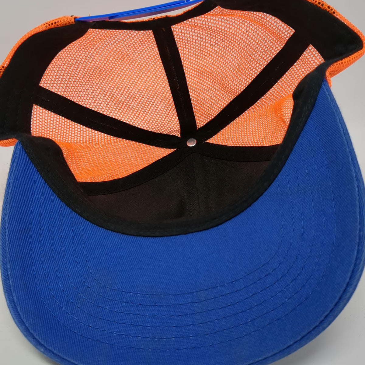 Blue Orange Trucker Hat OSFM Jess' Cancer Crushers Awareness Ribbon Mesh Back