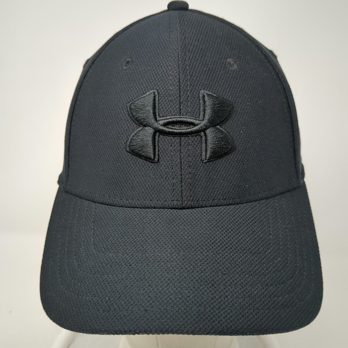Under Armour Baseball Cap Black L Stretch Fit Embroidered Tonal Logo Hat Classic