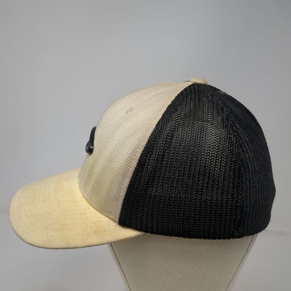 Oakley Baseball Cap Beige M Fitted Mesh Back Stretch Breathable Logo Shield Hat