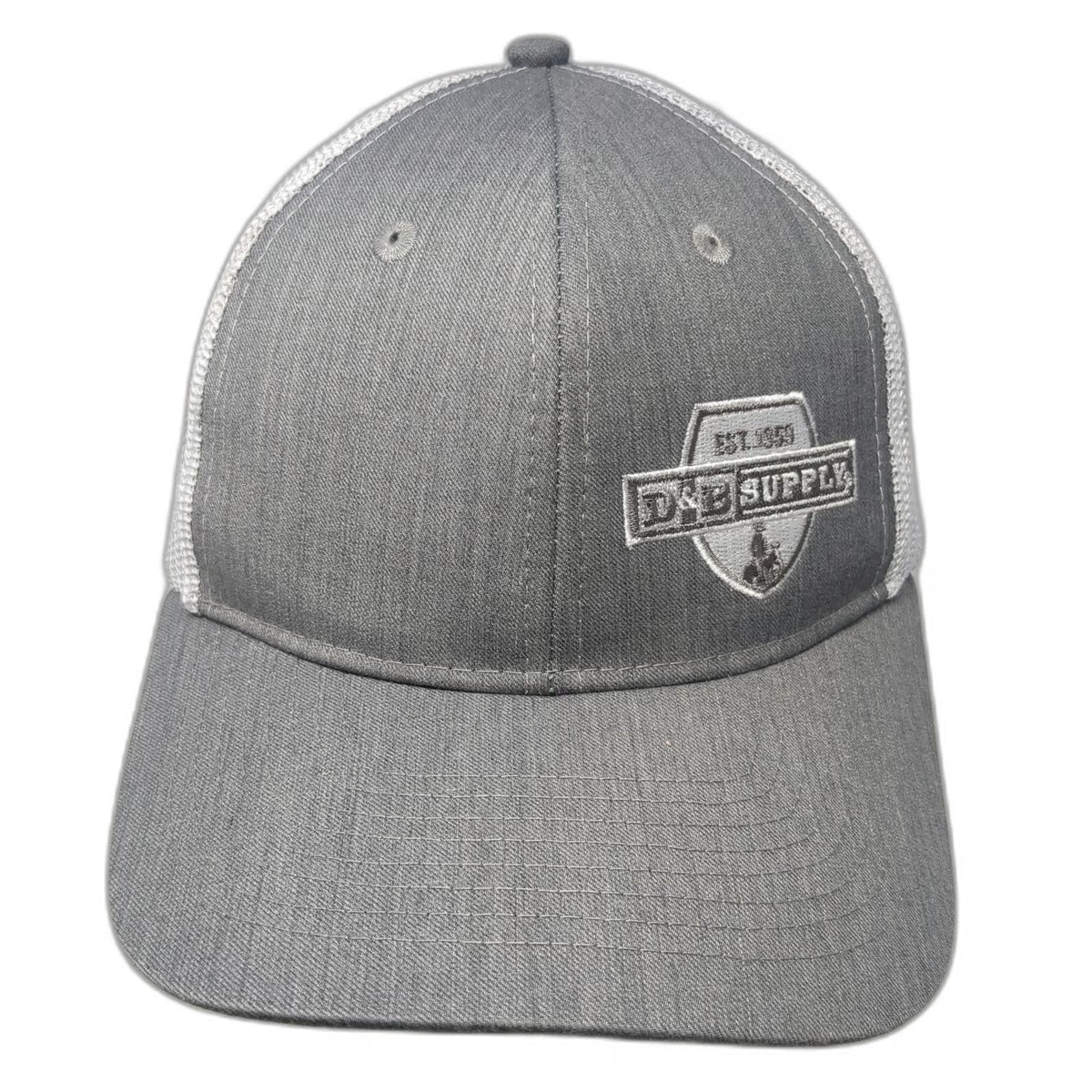 AMG Trucker Hat Gray One Size D&B Supply Shield Logo Snapback Mesh Back Outdoor