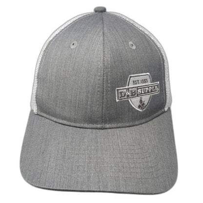 AMG Trucker Hat Gray One Size D&B Supply Shield Logo Snapback Mesh Back Outdoor