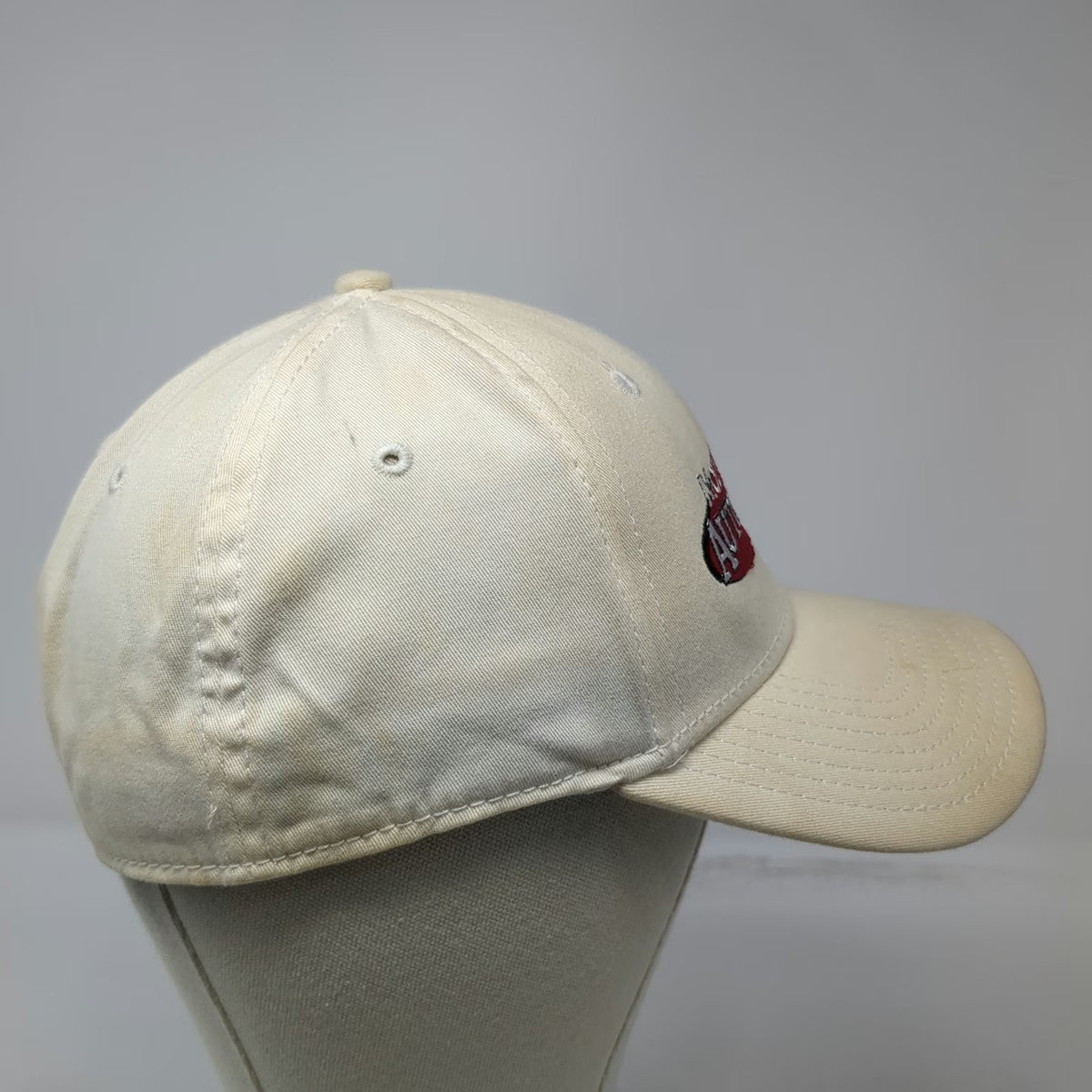 A-FLEX Baseball Cap Beige XL Mountain Home Auto Ranch Idaho Dealer Flexfit Hat