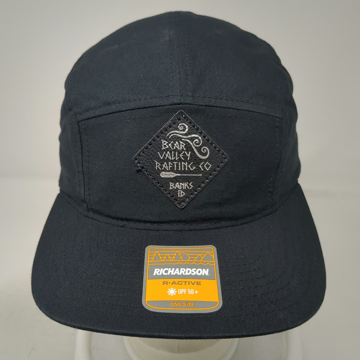 Richardson 5 Panel Black One Size Bear Valley Rafting Banks Idaho UPF 50+ Hat