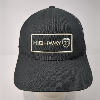 Highway 21 Snapback Trucker Hat Black One Size Mesh Back Adjustable