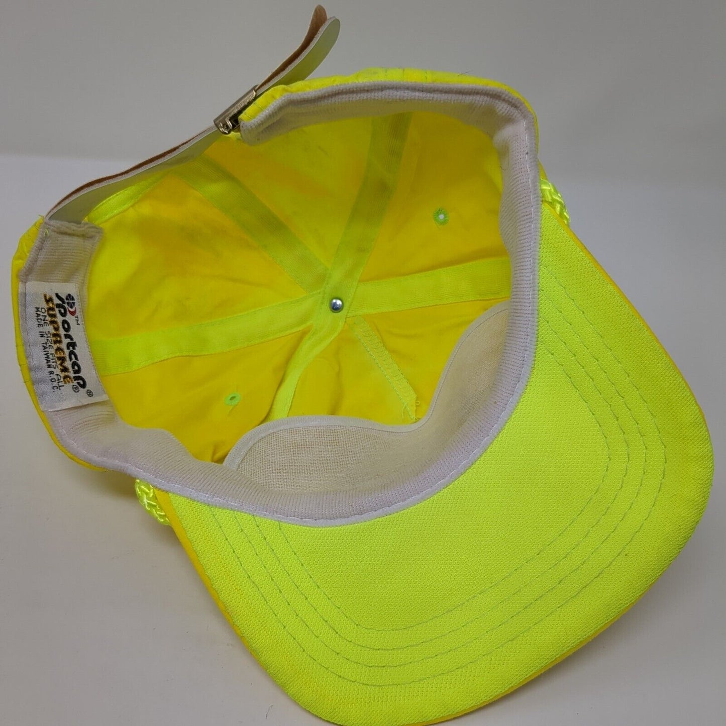 National Donkey & Mule Show Caldwell ID 1990 Slideback Hat Yellow One Size Rope