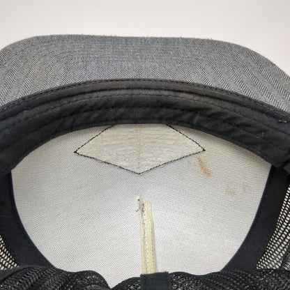 RVCA Trucker Hat Gray One Size Herringbone Diamond Logo Patch Snapback Mesh