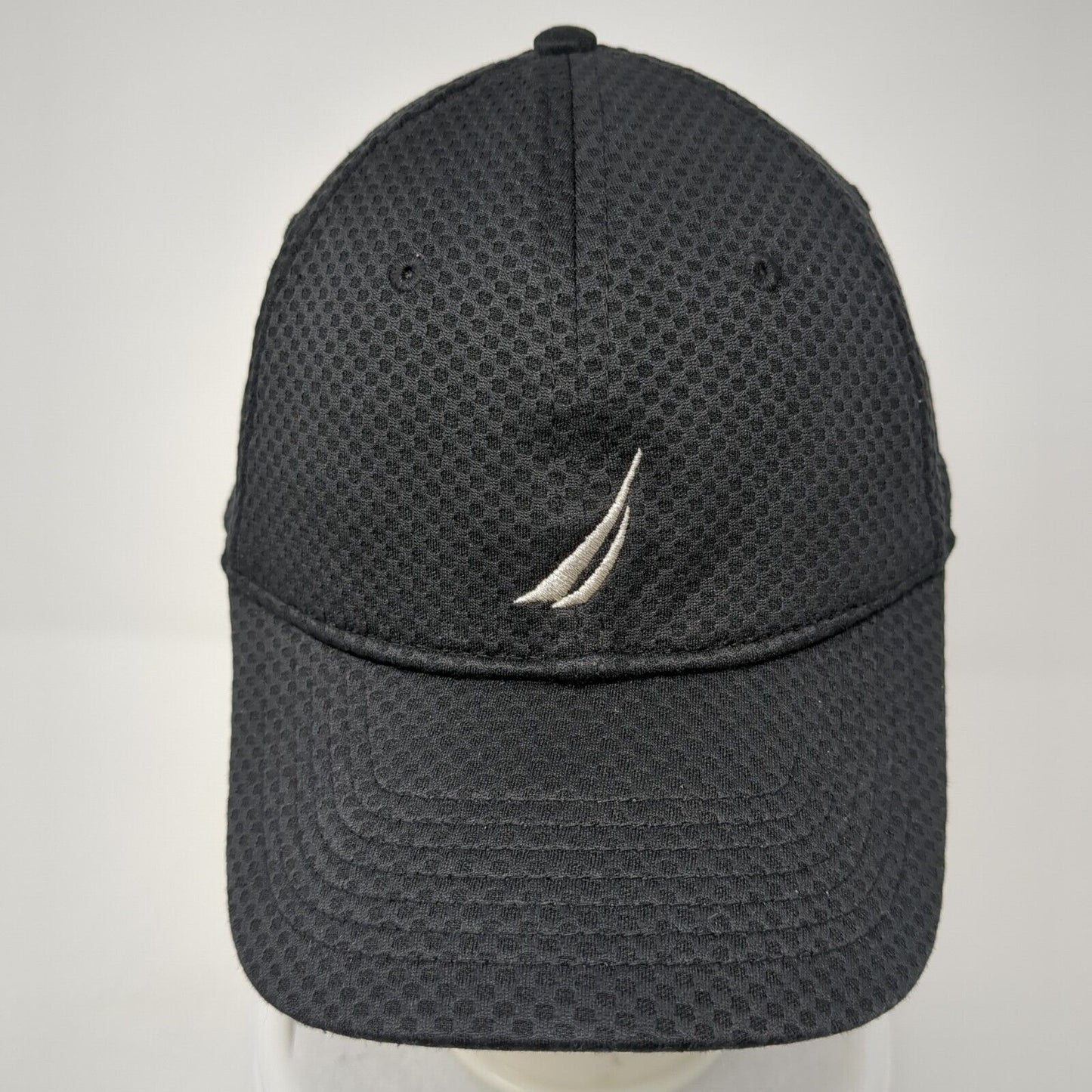 Nautica Logo Strapback Hat Black One Size Solid Adjustable Embroidered