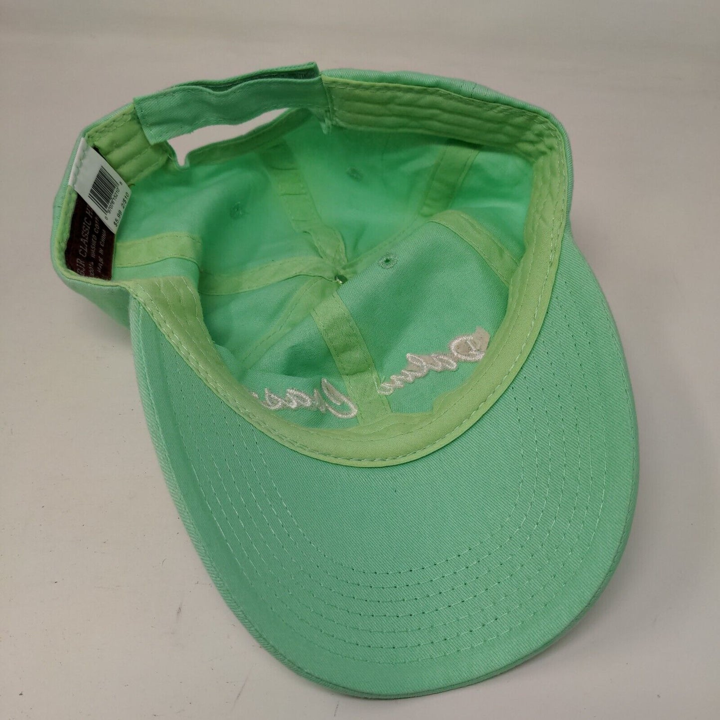 Palm Coast Strapback Hat Twill Cap Green One Size Adjustable Embroidered Cotton