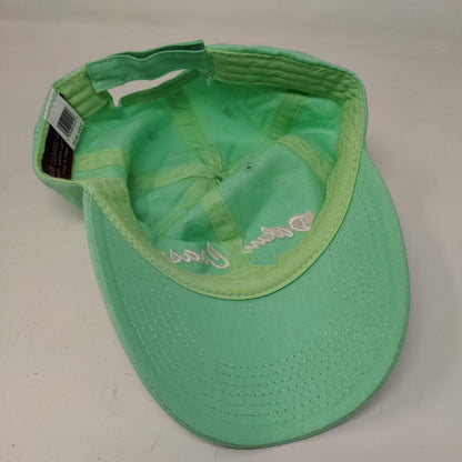 Palm Coast Strapback Hat Twill Cap Green One Size Adjustable Embroidered Cotton