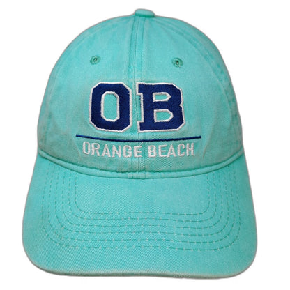 Riverbed Threads Baseball Cap Blue One Size Orange Beach OB Strapback Hat Cotton