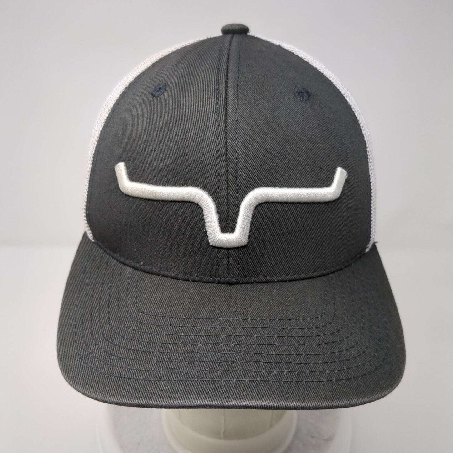 Kimes Ranch Snapback Mesh Back Trucker Hat Gray OSFA Embroidered