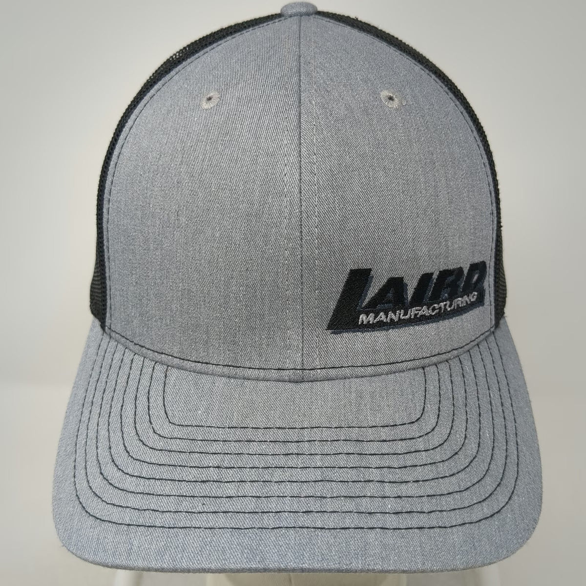 Richardson Trucker Hat Gray Black One Size Laird Manufacturing American Flag
