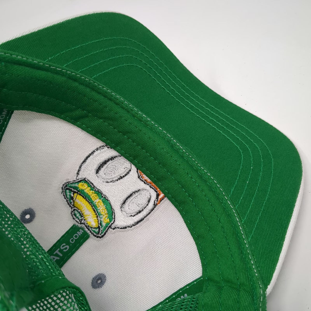 Oregon Ducks NCAA Zephyr Trucker Hat White Green One Size Mesh Snapback Mascot