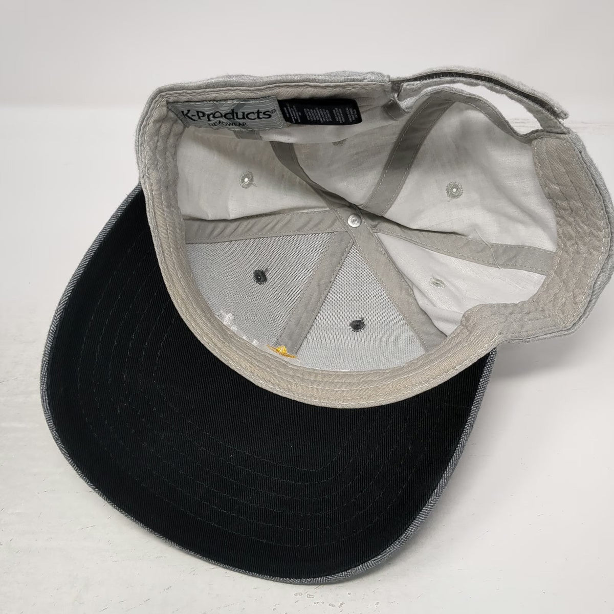 K-Products Simplot Gray One Size Baseball Cap Hat Herringbone Jersey Strapback