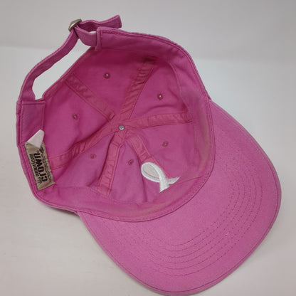 White Ribbon Slideback Hat Pink One Size Adjustable American Crown