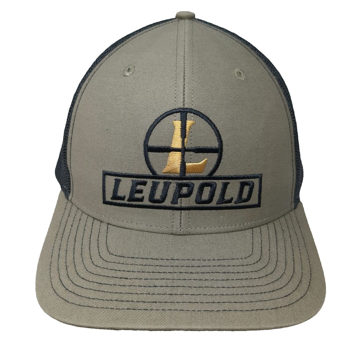 Leupold Trucker Hat Green Black Gold One Size Snapback Mesh Logo Adjustable Cap