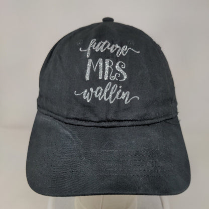 Future Mrs. Wallin Strapback Hat Black One Size Adjustable 6 Panel Big X