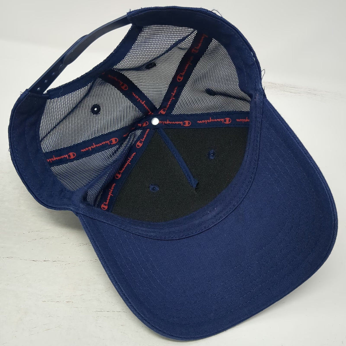 Champion Trucker Hat Blue One Size Mesh Snapback Physical Education Football Hat