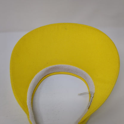 Laura Gayle Clip On Sun Visor Hat Yellow One Size Embroidered Wide Brim
