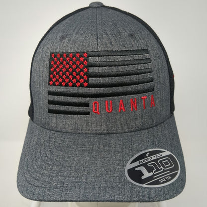 Yupoong Trucker Hat Gray Black Red One Size Mesh Snapback Flexfit 110 Quanta