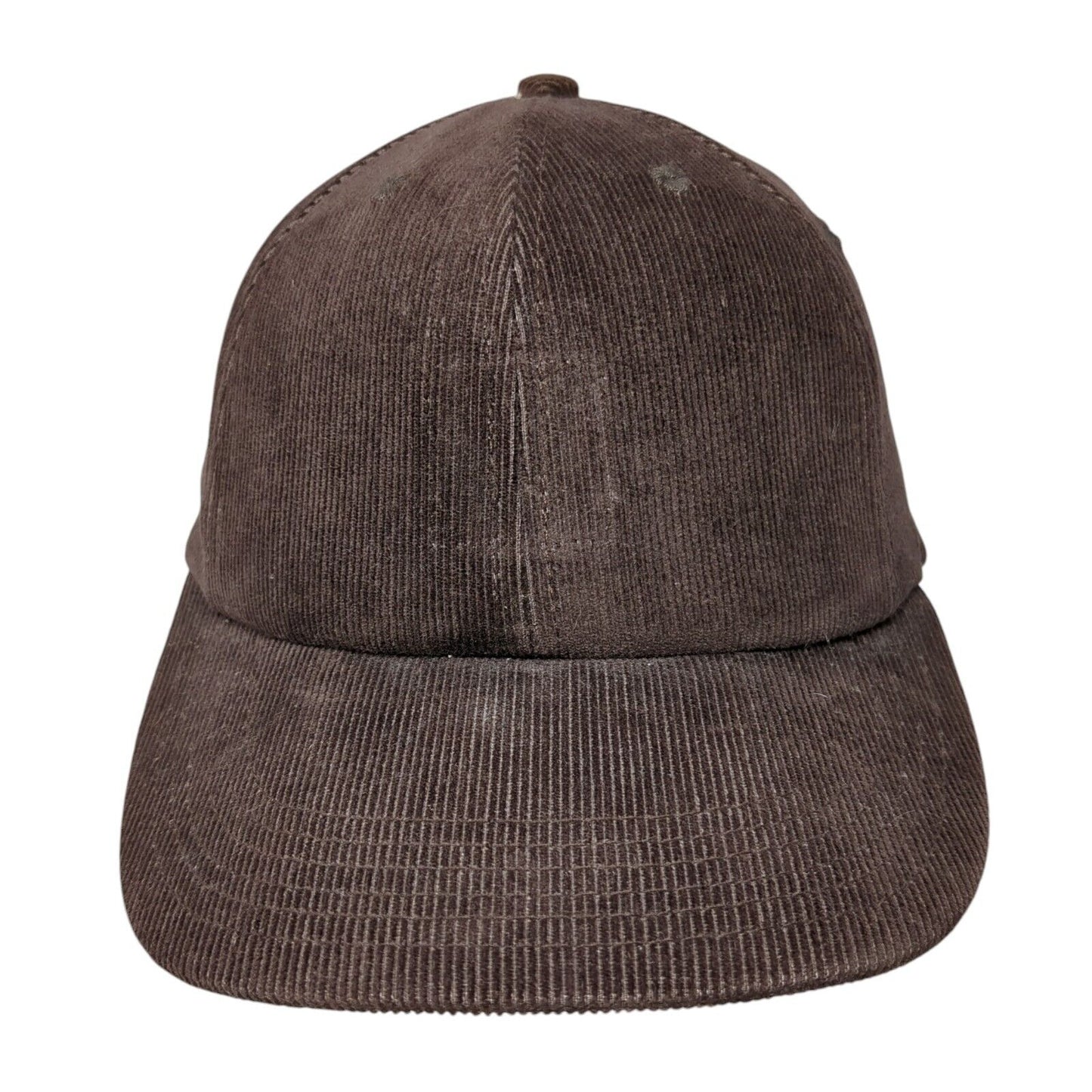 Unbranded Snapback Hat Brown One Size Adjustable Vented Holes 6 Panel Blank