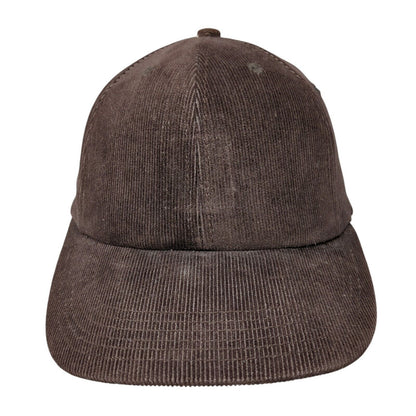 Unbranded Snapback Hat Brown One Size Adjustable Vented Holes 6 Panel Blank