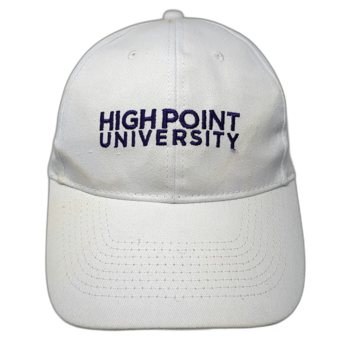 High Point University Baseball Cap White One Size Purple Mascot Strapback Hat